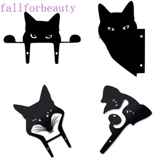 Fallforbeauty รูปปั้นแมว คุณภาพสูง ติดตั้งง่าย ทําความสะอาดง่าย DIY สําหรับตกแต่งสวน