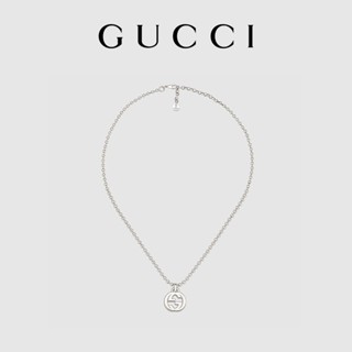 [พร้อมกล่องบรรจุภัณฑ์] พร้อมส่ง GUCCI GUCCI สร้อยคอเงินคู่ G