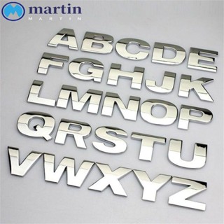 Martin สติกเกอร์เมทัลลิก ลายตัวอักษร ตัวเลข 25 มม. DIY สําหรับติดตกแต่งรถยนต์