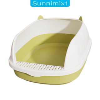 [Sunnimix1] กระบะทรายแมว ด้านข้างสูง พร้อมที่บันได และที่บันได สําหรับแมว กระต่าย ท่องเที่ยว