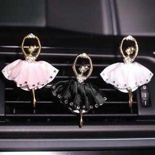 Cute with Diamonds Ballet Girl Car Vent Decoration for Car Interior Decorations Air Conditioner Perfume Jasmine Scented Green Tea Clip xxO0