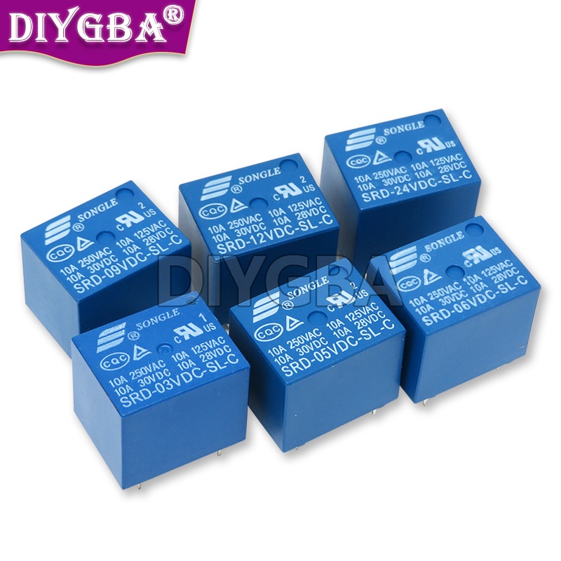 2PCS SRD-03 รีเลย์คุณภาพสูง 5Pins 05 09 06 24 12VDC-SL-C 3V 5V 9V 6V 24V 12V SRD-03VDC-SL-C SRD-05VD