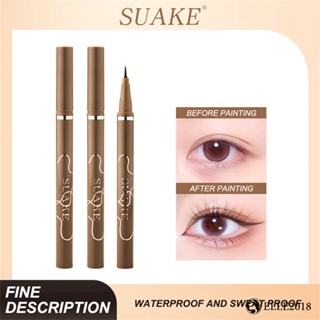 SUAKE Waterproof Slim Eyeliner Liquid Pen 2 In 1 Ultra-fine แห้งเร็ว กันเหงื่อ ติดทนนาน ไม่เลอะเลือน Lying Silkworm Pen 【elle20181_th】