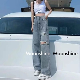 Moon กางเกงขายาว คาร์โก้ กางเกง เชือกอเมริกันคลาสิค Cargo pants 2023 NEW 080123