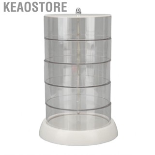 Keaostore Cosmetic Jewelry Storage Box 5 Layer Clear 360 Rotating Jewellery for Earrings Hair