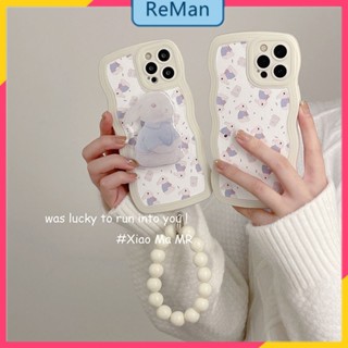 Zhao Lusi เคสโทรศัพท์มือถือแบบนิ่ม ลายกระต่ายสีม่วง พร้อมขาตั้ง สําหรับ Iphone 14promax 13 11 12 Xr 12 11 pro max X Xr Xs max 7 8 Plus 13 pro max 13