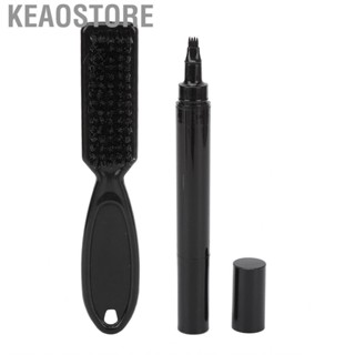 Keaostore Beard Pencil Filler  Long Wearing Volumizing Black Double Ended Styling Pen with Brush for Daily Men