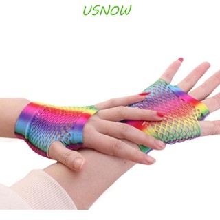 Usnow ถุงมือตาข่ายตกปลา เกาหลี สั้น ครึ่งนิ้ว ปาร์ตี้ ยาวครึ่งนิ้ว สําหรับผู้หญิง แขน