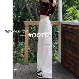   OOTD SHOP กางเกงขายาว คาร์โก้ กางเกง ผู้หญิงแฟชั่นเกาหลี  Trendy Korean Style Stylish สวย A93L4H0 36Z230909