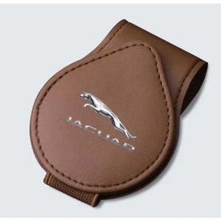 Jaguar LOGO car sun visor card business card leather storage folder F-PACE I-PACE XJ F-TYPE XE XF interior modification storage glasses clip sunglasses flip holder