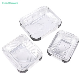 &lt;Cardflower&gt; กล่องฟอยล์อลูมิเนียม ทรงสี่เหลี่ยม แบบหนา สําหรับใส่ขนมหวาน เค้ก 10 ชิ้น