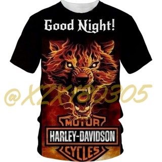 (ทั้งหมดในสต็อก Xzx180305) เสื้อยืด พิมพ์ลาย Harley-Davidson Racing 3D 05