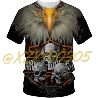 (ทั้งหมดในสต็อก Xzx180305) เสื้อยืด พิมพ์ลาย Harley-Davidson Racing 3D 07