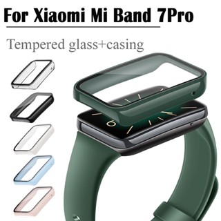 สําหรับ Mi Band 7 Pro เคส PC แบบเต็ม + ฟิล์มนิรภัย เคสแข็ง สําหรับ Xiaomi Mi Band 7Pro พร้อมสายคล้อง เคสป้องกันหน้าจอ อุปกรณ์เสริม