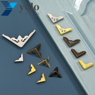 Yolo ตัวยึดมุม 10 ชิ้น เหล็ก เคสไวน์ สมุด โน้ตบุ๊ก ตกแต่งเฟอร์นิเจอร์ ป้องกัน