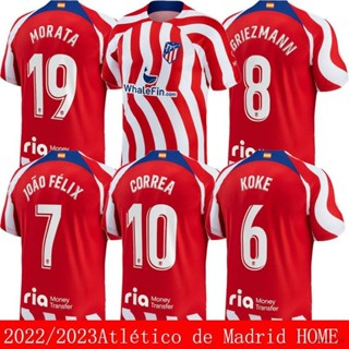 เสื้อกีฬาแขนสั้น ลายทีมฟุตบอล Atletico Madrid HQ7 2022-2023 Koke Morata Correa Griezmann Felix QH7
