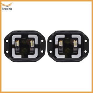 Breeze ไฟตัดหมอก LED 60W ทรงสี่เหลี่ยม กันน้ํา Ip67 4 นิ้ว สําหรับยานพาหนะออฟโร้ด 2 ชิ้น