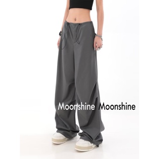 Moon  กางเกงขายาว คาร์โก้ กางเกง เชือกอเมริกันคลาสิค Cargo pants 2023 NEW 072176 Chic Comfortable Korean Style fashion A90M07A 36Z230909