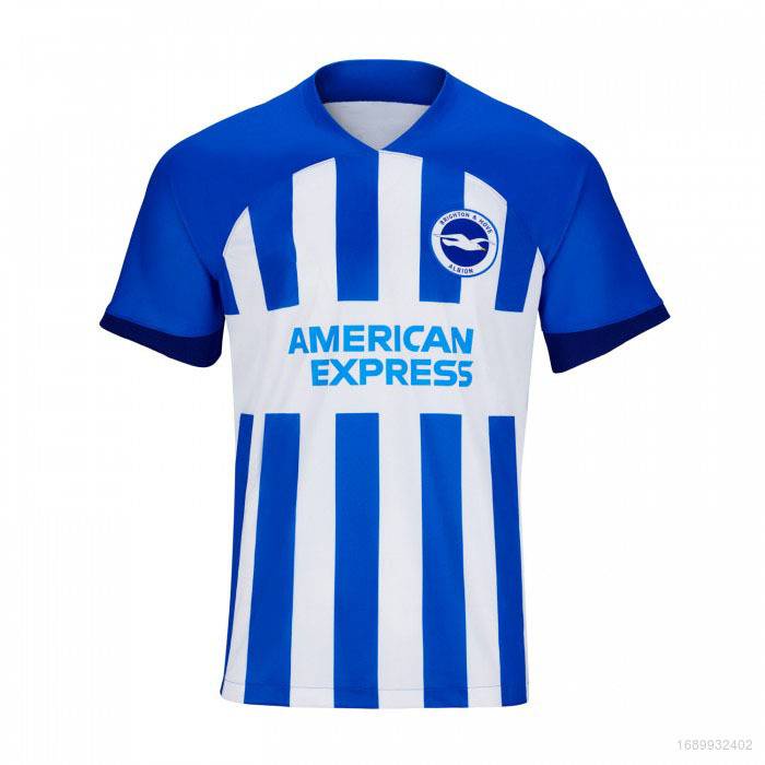 เสื้อกีฬาแขนสั้น ลายทีมชาติฟุตบอล Brighton 2023-2024 ชุดเหย้า พลัสไซซ์