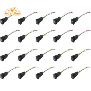 สวิตช์ปุ่มกด 12V 4 ขั้ว 20 ชิ้น พร้อมไฟแสดงสถานะ LED สําหรับไฟตัดหมอก DRL LED (33X22 มม.)