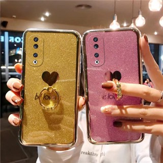 เคสโทรศัพท์มือถือ ลายกลิตเตอร์ พร้อมแหวนขาตั้ง สําหรับ Honor 90 Pro 5G