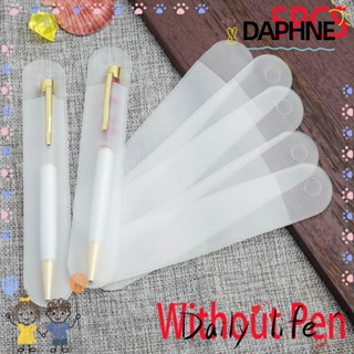 DAPHNE กระเป๋าดินสอ แบบโปร่งแสง ทรงกลม สีพื้น สไตล์นักธุรกิจ จํานวน 5 ชิ้น