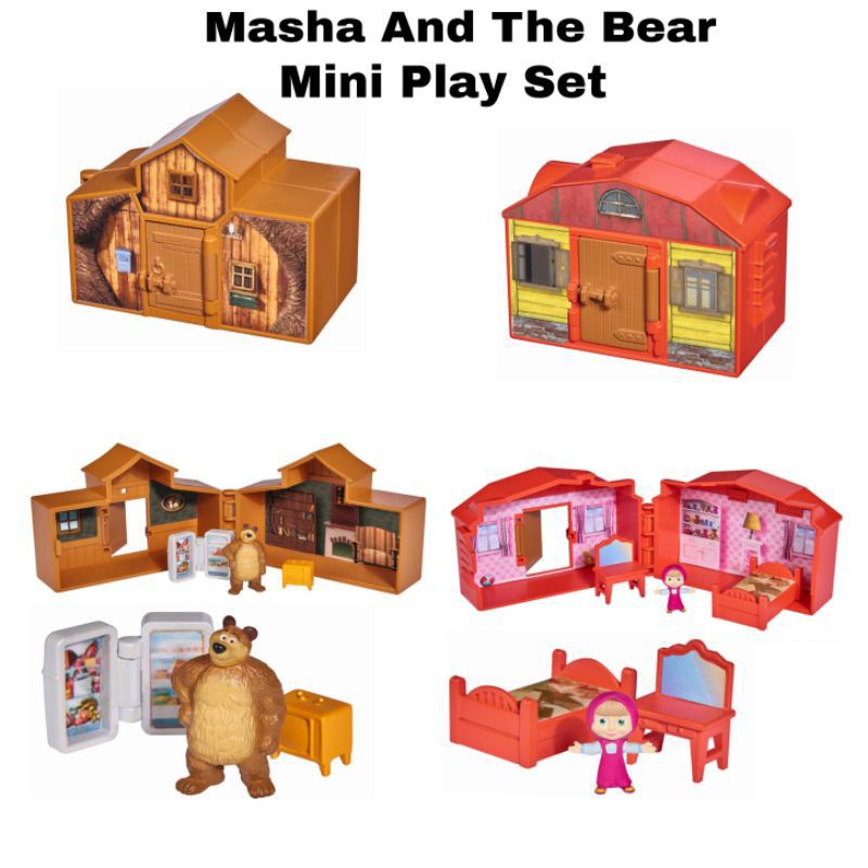 Masha and the bear mini play Set Series บ้านของเล่น เฟอร์นิเจอร์ สําหรับเด็ก setmartha and bear mini cottage 9KTO
