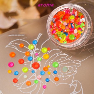 Aroma พลอยเทียม สีลูกกวาด เรืองแสง สําหรับตกแต่งเล็บ DIY