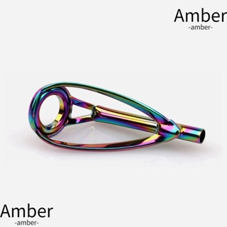 Amber แหวนเซรามิค ทรงวงรี อุปกรณ์เสริม สําหรับซ่อมแซมคันเบ็ดตกปลา 5 ชิ้น