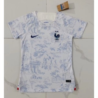 เสื้อกีฬาแขนสั้น ลายทีมชาติฟุตบอล France away 2223 ชุดเยือน