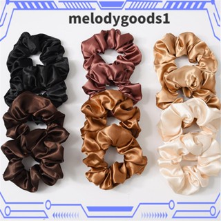 Melodygoods1 ที่คาดผมหางม้า ผ้าไหมซาติน แฟชั่น สําหรับมัดผมหางม้า