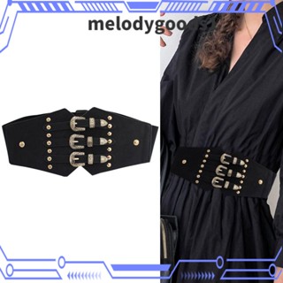 MELODYGOODS1 เข็มขัดหนัง สไตล์โกธิคพังก์ 3 สาย สําหรับผู้หญิง