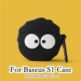 【ของแท้】เคสหูฟัง แบบนิ่ม ลายการ์ตูนมังกรดํา สําหรับ Baseus S1 S1