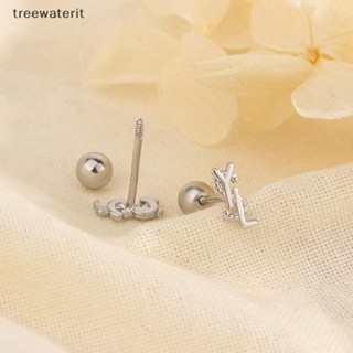 Tr ต่างหูสตั๊ด กระดูกอ่อน แบบเกลียว แฟชั่นสําหรับผู้หญิง 1 คู่ TH