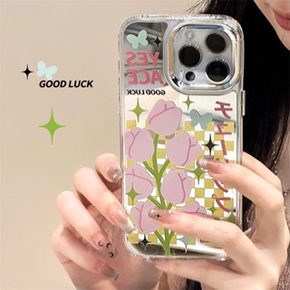 [พร้อมส่ง] เคสป้องกันโทรศัพท์มือถือกระจก ประดับเพชร พร้อมสายคล้องมือ สําหรับ Apple iPhone 15 14 13 12 11 PROMAX XS XR XSMAX SE2020 6 7 8PLUS MINI