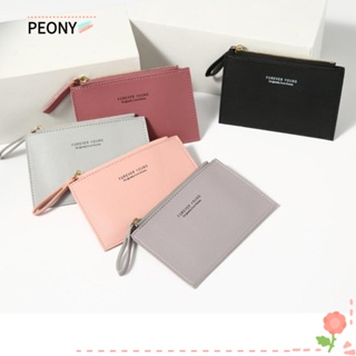 Peonypavilion กระเป๋าสตางค์ กระเป๋าใส่นามบัตร หนัง PU ขนาดเล็ก สไตล์นักธุรกิจ สําหรับผู้ชาย