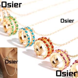 Osier เครื่องประดับผู้หญิง ผู้ชาย เพชรสีขาว หมั้น งานแต่งงาน ลูกบาศก์ เซอร์โคเนีย ที่สนเข็มหู