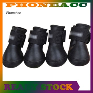Phoneacc รองเท้าบูทยาง กันฝน กันน้ํา สีแคนดี้ สําหรับสัตว์เลี้ยง สุนัข 4 ชิ้น