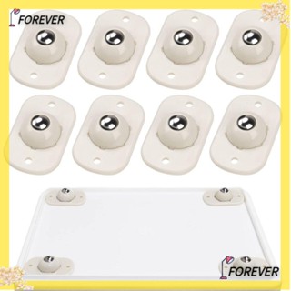 FOREVER ล้อเลื่อนเฟอร์นิเจอร์ สเตนเลส 304 ABS ขนาดเล็ก 4.5 ซม.*2.8 ซม. สีขาว 8 ชิ้น