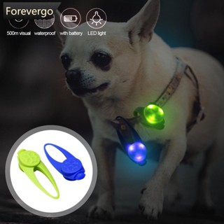 Forevergo จี้ไฟเตือน LED ซิลิโคน เรืองแสง เพื่อความปลอดภัย สําหรับสัตว์เลี้ยง สุนัข เดินกลางคืน E9I9