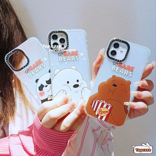 เคสโทรศัพท์มือถือแบบนิ่ม ใส ลายหมีเลเซอร์ สองด้าน สําหรับ IPhone14 13 12 11 Pro Max 8 7 6 6s Plus X Xr Xs Max SE 2020