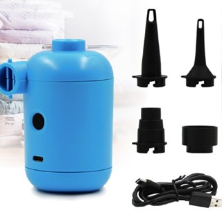 Portable USB Electric Air Pump+ 4 Nozzles For Car Air Mattress Boat Sofa