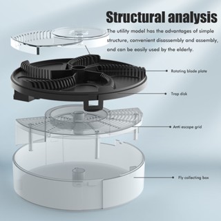 [Kattstore] เครื่องดักแมลงวันไฟฟ้า อัตโนมัติ หมุนได้ ชาร์จซ้ําได้ สําหรับครอบครัว ใช้ในร่ม