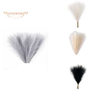 หญ้าเทียม 18 นิ้ว 45 ซม. 5 ก้าน สีเทา สําหรับตกแต่งบ้าน 5 ชิ้น