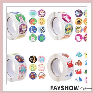 Fay 500 ชิ้น / ม้วน การ์ตูน รางวัล สติกเกอร์ เครื่องเขียน ฉลาก เด็ก น่ารัก อนุบาล