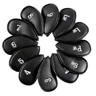 12PCS Litchi Stria PU Leather Head Cover for Golf Iron Club Putter Headcovers