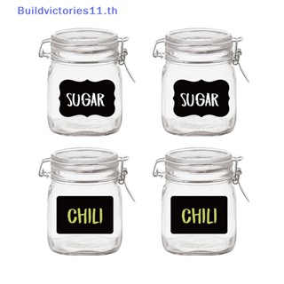 Buildvictories11 สติกเกอร์ฉลากกระดานดํา ลบได้ พร้อมปากกา สําหรับห้องครัว 6 ชิ้น ต่อชุด