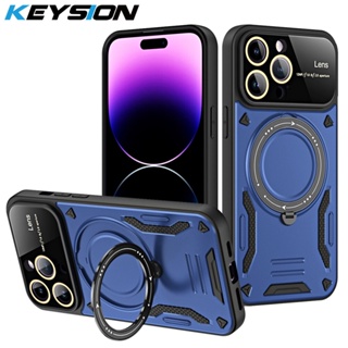 Keysion เคสเกราะกันกระแทก สําหรับ iPhone 11 Pro Max ขาตั้งแม่เหล็ก ป้องกันกล้อง เคสโทรศัพท์