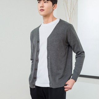 เสื้อคาร์ดิแกนกันหนาวแขนยาวลําลอง คอวี ผ้าถัก คุณภาพสูง แฟชั่นนักธุรกิจ สไตล์เกาหลี สําหรับผู้ชาย