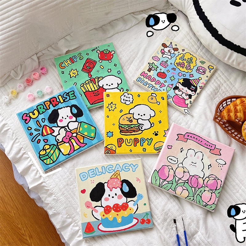 ภาพวาดสีน้ํามัน ระบายสีตามตัวเลข DIY มีเฟรมไม้ให้ รูปวาด ภาพระบายสีตามตัวเลข ของขวัญวันเกิด